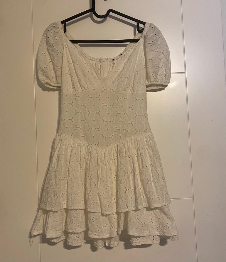 Romantik Ekru Mini Elbise — görsel 3/10