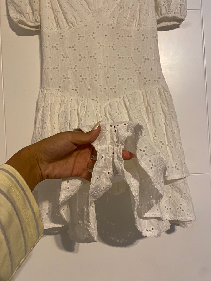 Romantik Ekru Mini Elbise — görsel 5/10