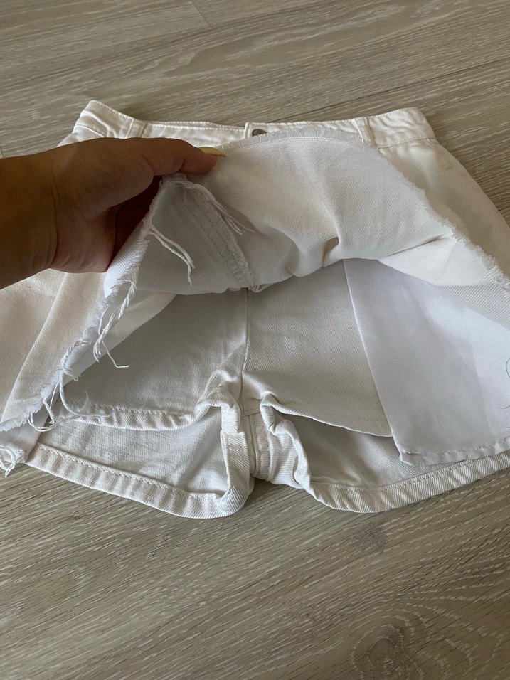 Beyaz kot şort etek — görsel 3/9
