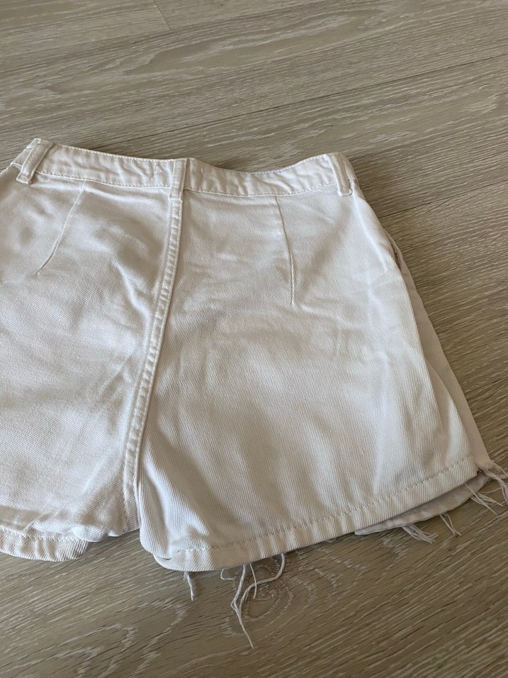 Beyaz kot şort etek — görsel 8/9