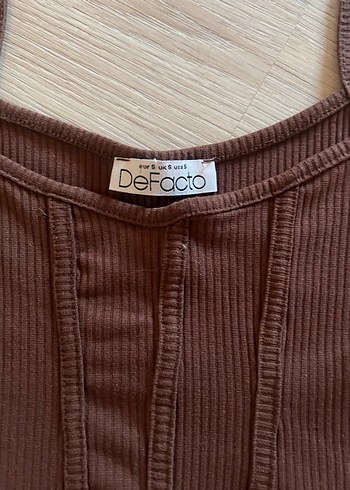 Bershka Kahverengi İnce Askılı Crop