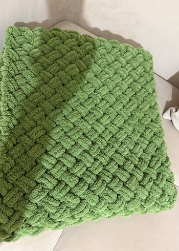 Parlak Yeşil Örgü Çocuk Battaniyesi - Görsel 2