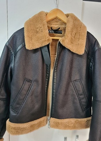 Kahverengi Kürklü Deri Kadın Ceket - Görsel 6
