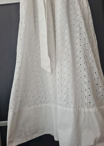 Zara Beyaz Nakışlı Uzun Elbise - Görsel 8