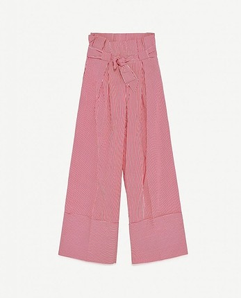 Zara Paperbag Pantolon Zara Düz Kesim %72 İndirimli - Gardrops