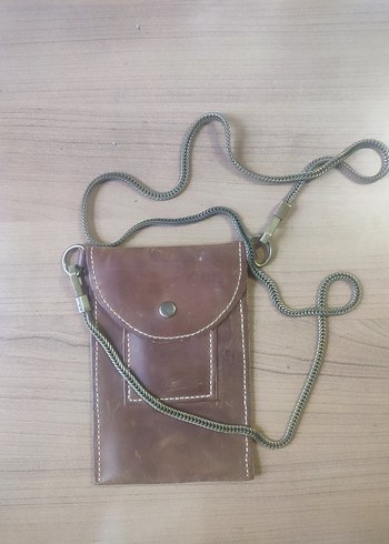 Deri Kahverengi Minimalist Çapraz Çanta - Görsel 2