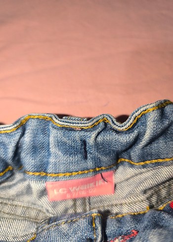 Kızlar için Renkli Bağcıklı Denim Şort - Görsel 2