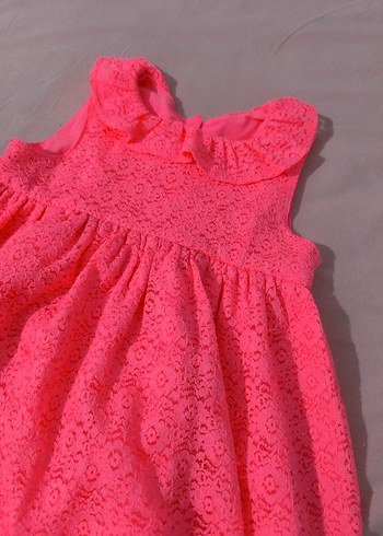 Pembe Nakışlı Kolsuz Kız Elbisesi - Görsel 2