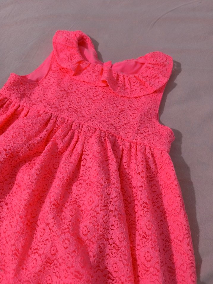 Pembe Nakışlı Kolsuz Kız Elbisesi - Görsel 2