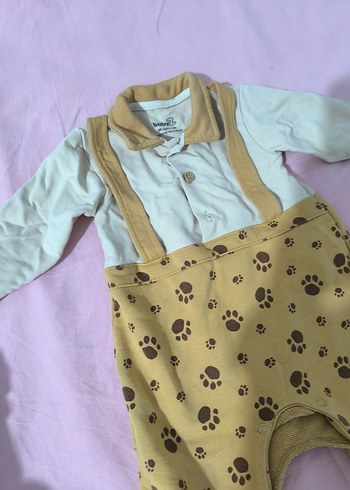 Uzun Kollu, Düğmeli Erkek Bebek Tulum - Görsel 3