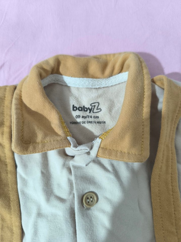 Uzun Kollu, Düğmeli Erkek Bebek Tulum - Görsel 2