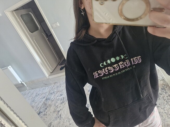 xs Beden Siyah sweatshirt