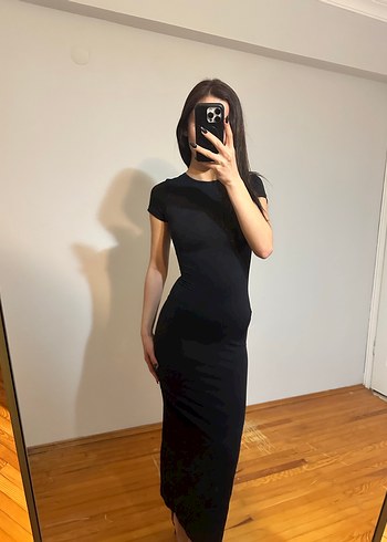 Siyah Minimalist Kadın Mini Elbise - Görsel 2