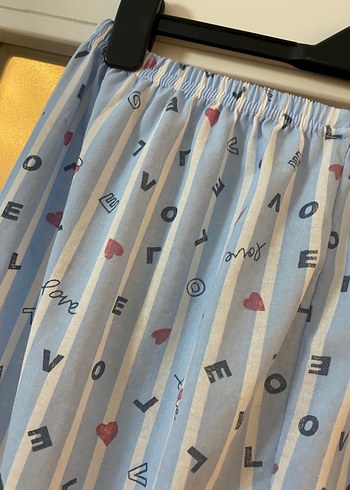 xl Beden mavi Renk Mavi Piliseli Midi Pijama Altı