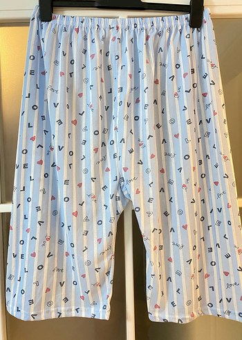 Mavi Piliseli Midi Pijama Altı