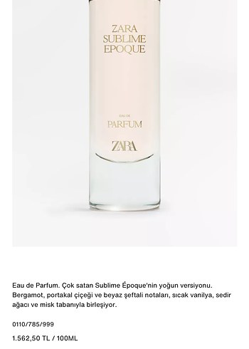 Zara Zara Sublime Epoque Parfüm Kadın 100 ml