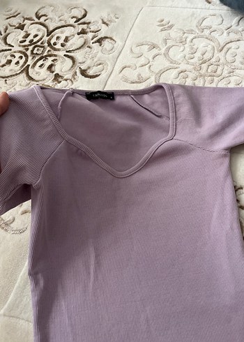 V Yaka Mor Kadın Uzun Kollu İnce Gömlek - Görsel 2