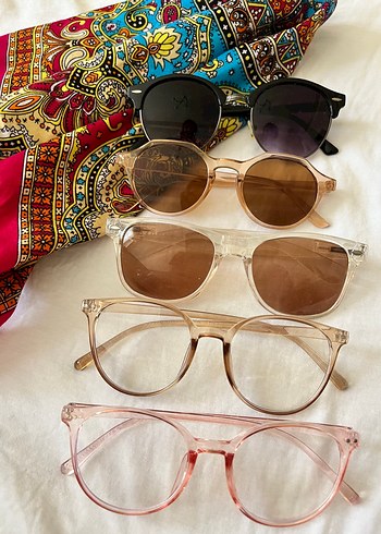 Bej Transparan Bohem Gözlükler - Görsel 3