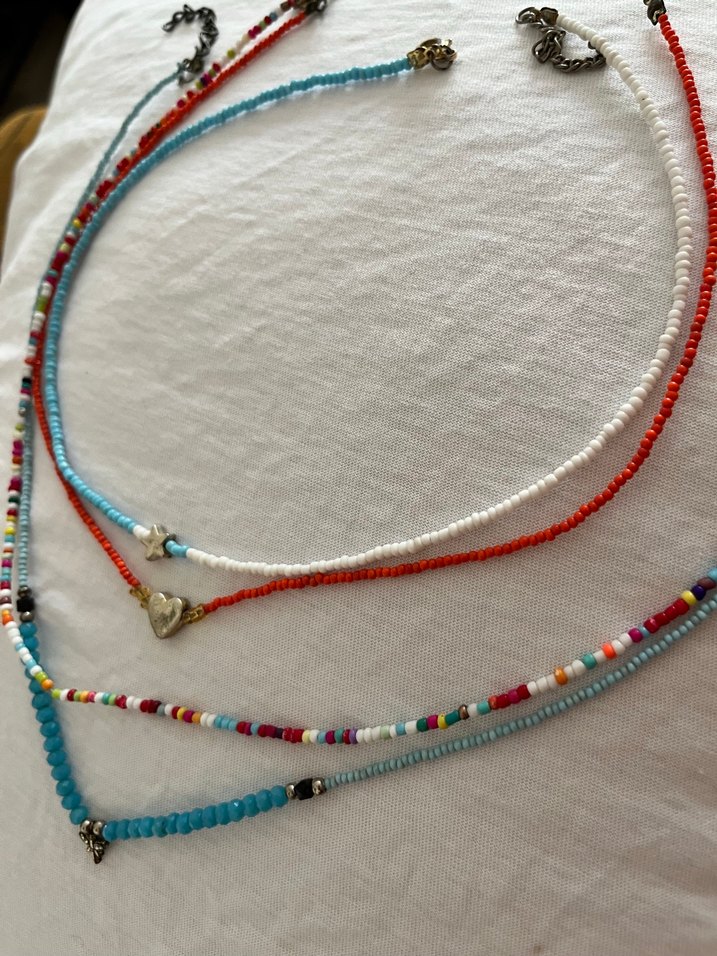Uzun Renkli Boncuklu Bohem Kadın Kolye - Görsel 4