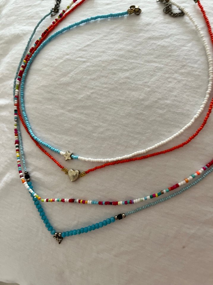 Uzun Renkli Boncuklu Bohem Kadın Kolye - Görsel 2