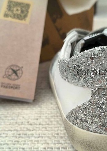 Golden Goose Deluxe Kadın Beyaz Simli Sneakers - Görsel 2