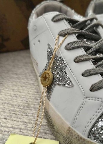 Golden Goose Deluxe Beyaz Simli Kadın Sneakers - Görsel 2