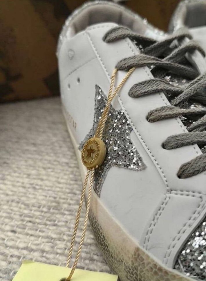 Golden Goose Deluxe Beyaz Simli Kadın Sneakers - Görsel 2