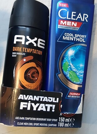 Axe Dark Tempation + Clear menthol şampuan