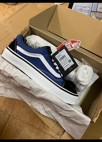 Vans Old Scholl mavi renk. Orjinal. Kutulu Qr kodlu etiketli Ba