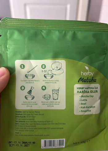 Parlak Yeşil Matcha Tozu - Mango & Antep Fıstığı Aromalı - Görsel 4