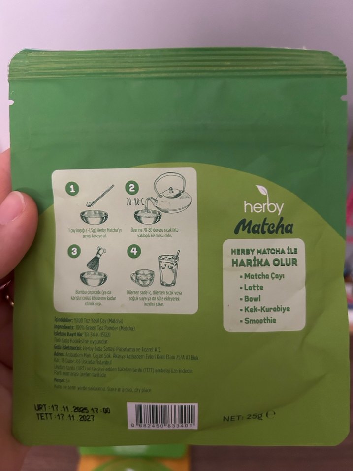 Parlak Yeşil Matcha Tozu - Mango & Antep Fıstığı Aromalı - Görsel 5