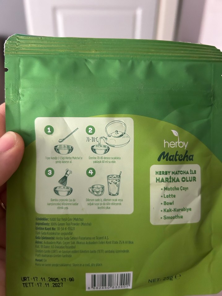 Parlak Yeşil Matcha Tozu - Mango & Antep Fıstığı Aromalı - Görsel 4