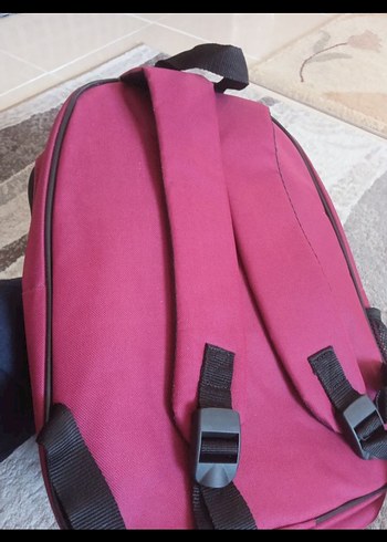 Bordo Fermuarlı Kadın Sırt Çantası - Görsel 2