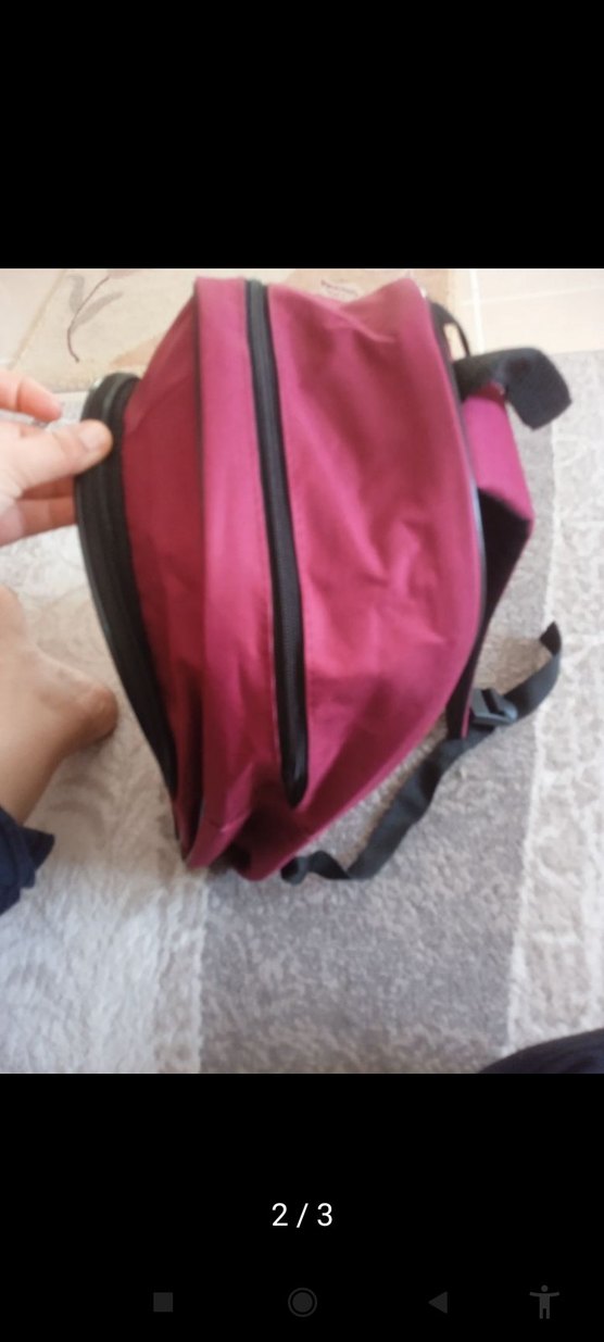 Bordo Fermuarlı Kadın Sırt Çantası - Görsel 3