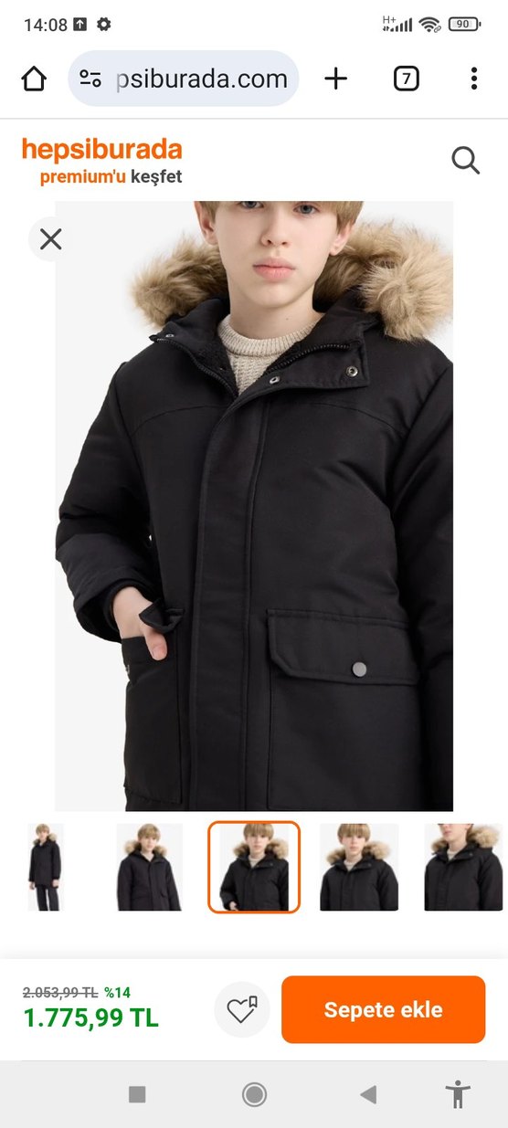 Siyah Kürk Detaylı Erkek Çocuk Mont - Görsel 3