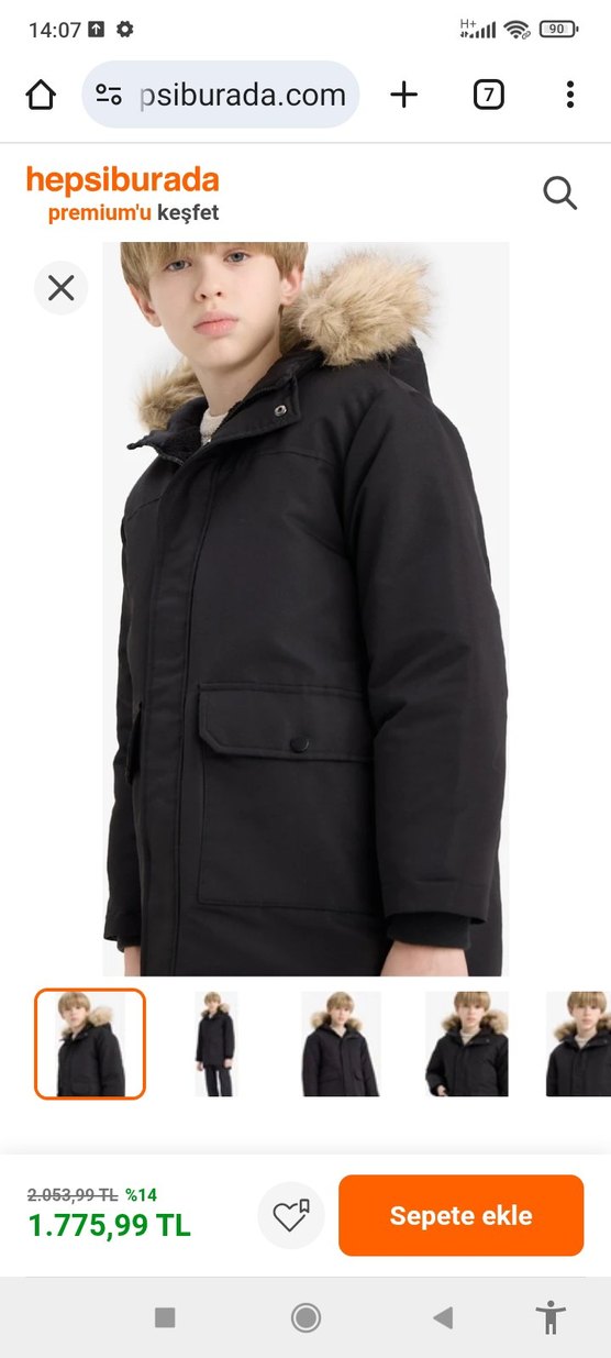 Siyah Kürk Detaylı Erkek Çocuk Mont - Görsel 2