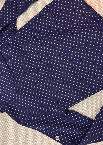 Erkek Çocuk Mavi Desenli Kısa Kollu Gömlek - Görsel 3