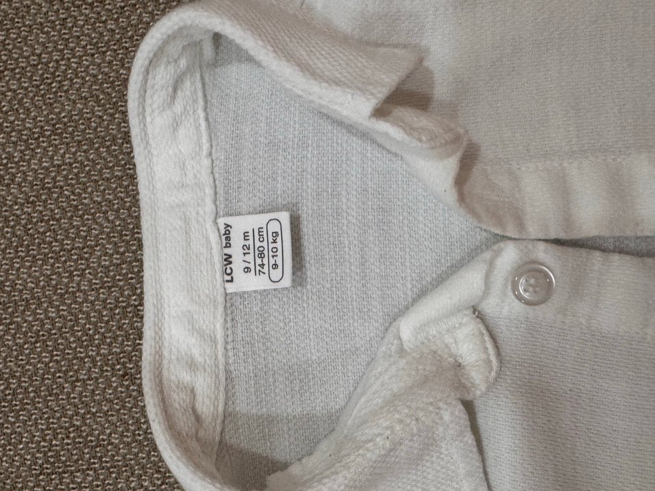 Düğmeli Beyaz  Keten Erkek Bebek Gömlek - Görsel 2