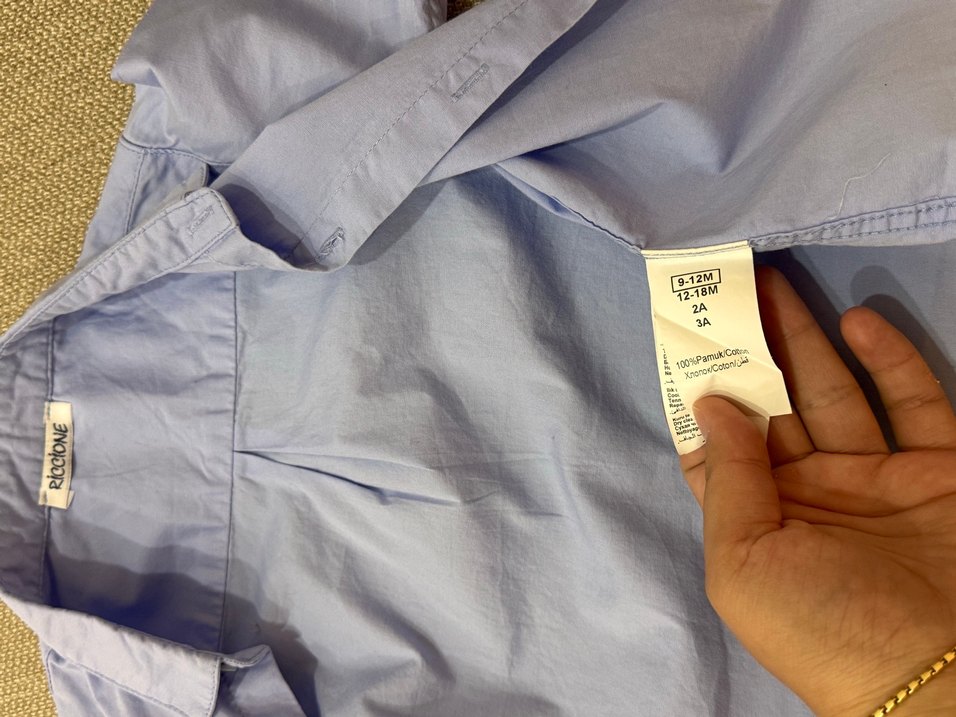 Düğmeli Mavi BebekGömlek - Görsel 5