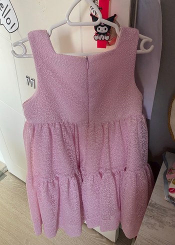 Pembe Kolsuz Kız Çocuk Elbise - Görsel 4