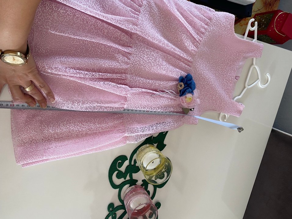 Pembe Kolsuz Kız Çocuk Elbise - Görsel 2