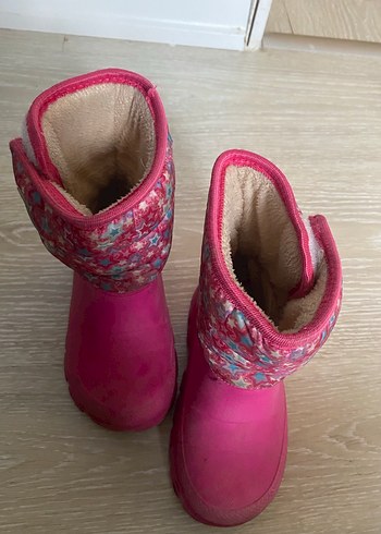 Çiçek Desenli Pembe Kız Çocuk Botu - Görsel 2