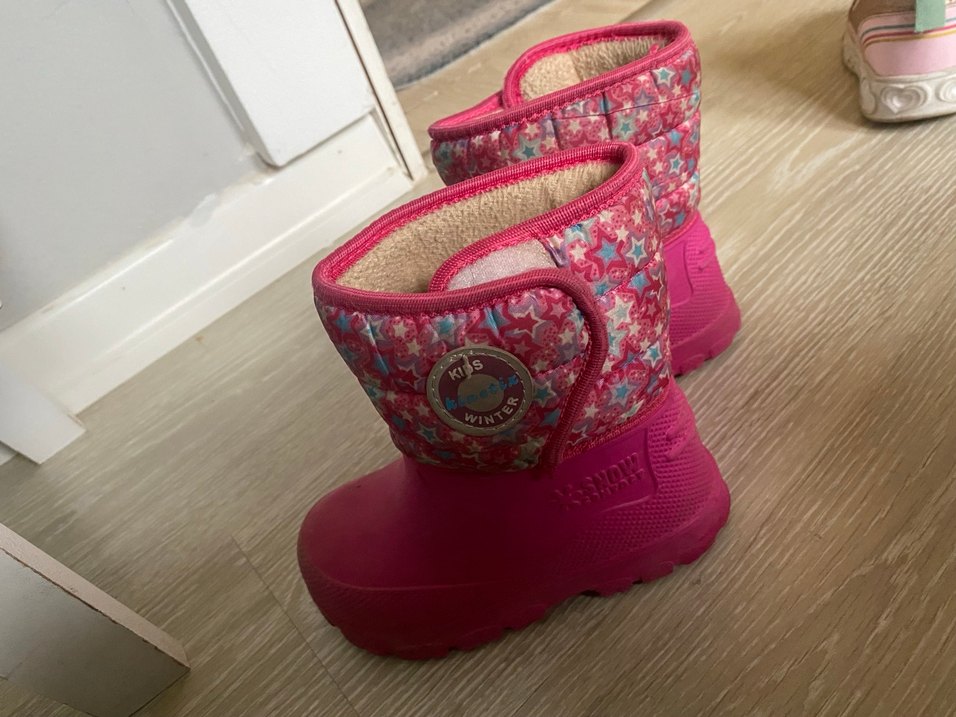 Çiçek Desenli Pembe Kız Çocuk Botu - Görsel 3