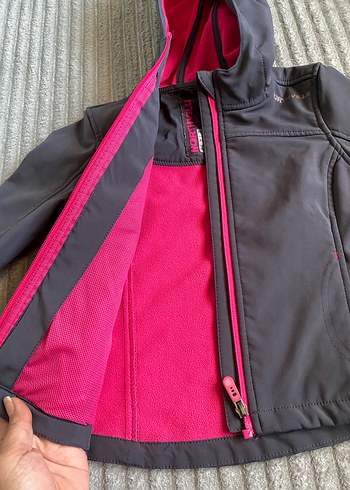 Gri Kapüşonlu Fermuarlı çocuk Ceket - Görsel 4