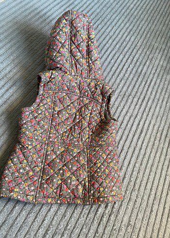 Kapüşonlu, Desenli Kız Çocuk Triko Yelek - Görsel 4