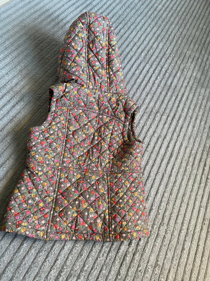 Kapüşonlu, Desenli Kız Çocuk Triko Yelek - Görsel 4