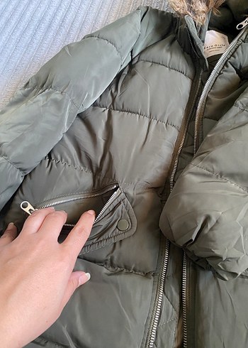 Kürklü Kapüşonlu Kadın Kışlık Mont - Görsel 5