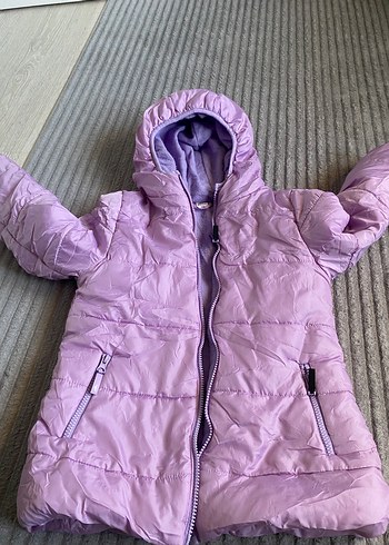 Mor Kadın Polar mont Velcro - Görsel 3