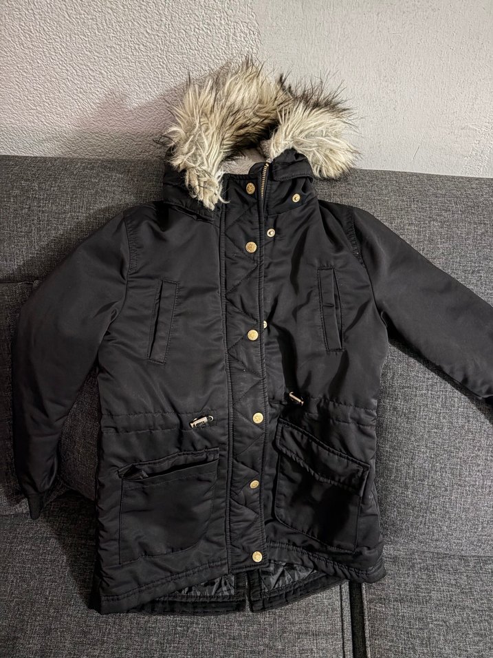 Kürklü kız çocuk mont - Görsel 2