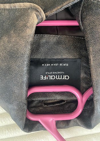 Kahverengi Kadın Deri Biker Ceket - Görsel 3